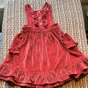 Kate Quinn velour ruffle pinafore